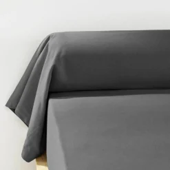 EMINZA Taie de traversin flanelle de coton (L185 cm) Nina Gris Anthracite New