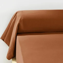 EMINZA Taie de traversin flanelle de coton (L185 cm) Nina Terracotta Outlet