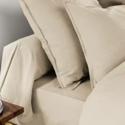 EMINZA Taie de traversin flanelle de coton (L185 cm) Nina Beige Outlet