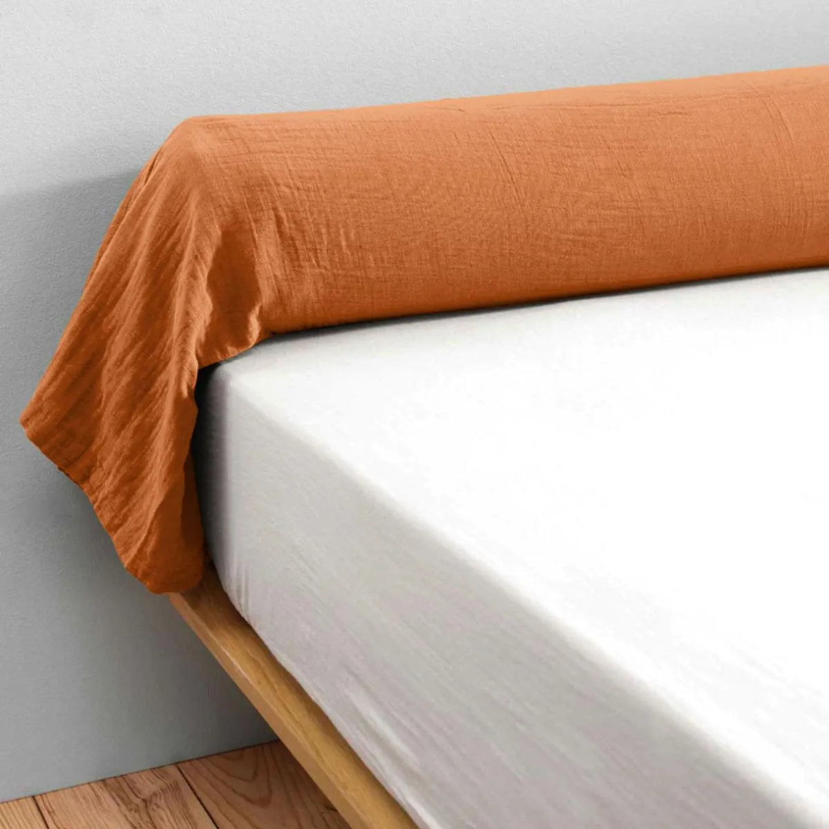 EMINZA Taie de traversin gaze de coton (L185 cm) Gaïa Abricot Clearance