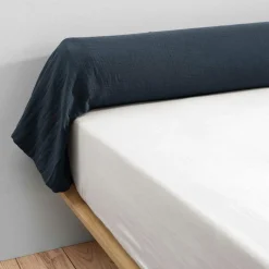 EMINZA Taie de traversin gaze de coton (L185 cm) Gaïa Bleu nuit Sale