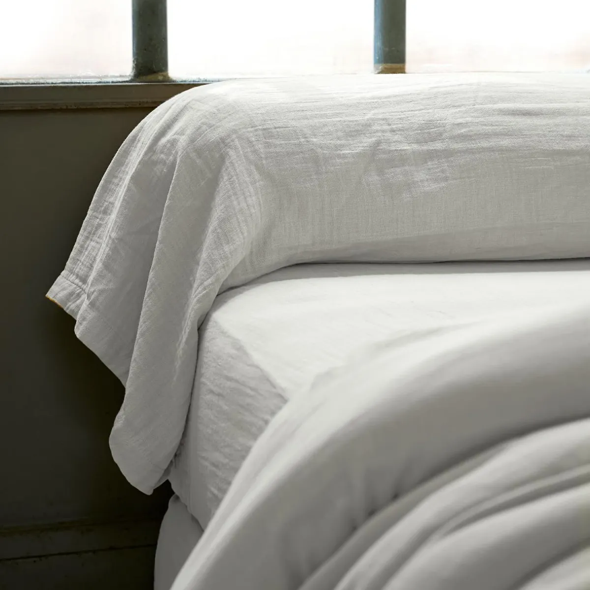 EMINZA Taie de traversin gaze de coton (L185 cm) Gaïa Gris nuage Gris clair Sale