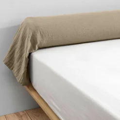 EMINZA Taie de traversin gaze de coton (L185 cm) Gaïa Ficelle
