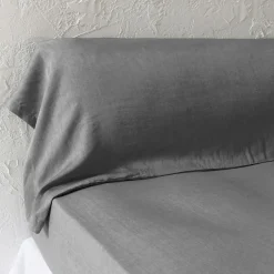 EMINZA Taie de traversin lyocell Tencel™ lavé (27 x 185 cm) Olivia granit Gris Online