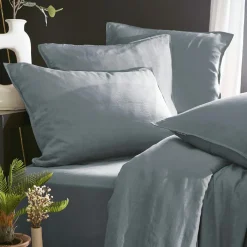 EMINZA Taie de traversin lyocell Tencel™ lavé (27 x 185 cm) Olivia stone Bleu Hot