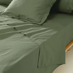 EMINZA Taie de traversin percale de coton (L185 cm) Cali Vert romarin Clearance