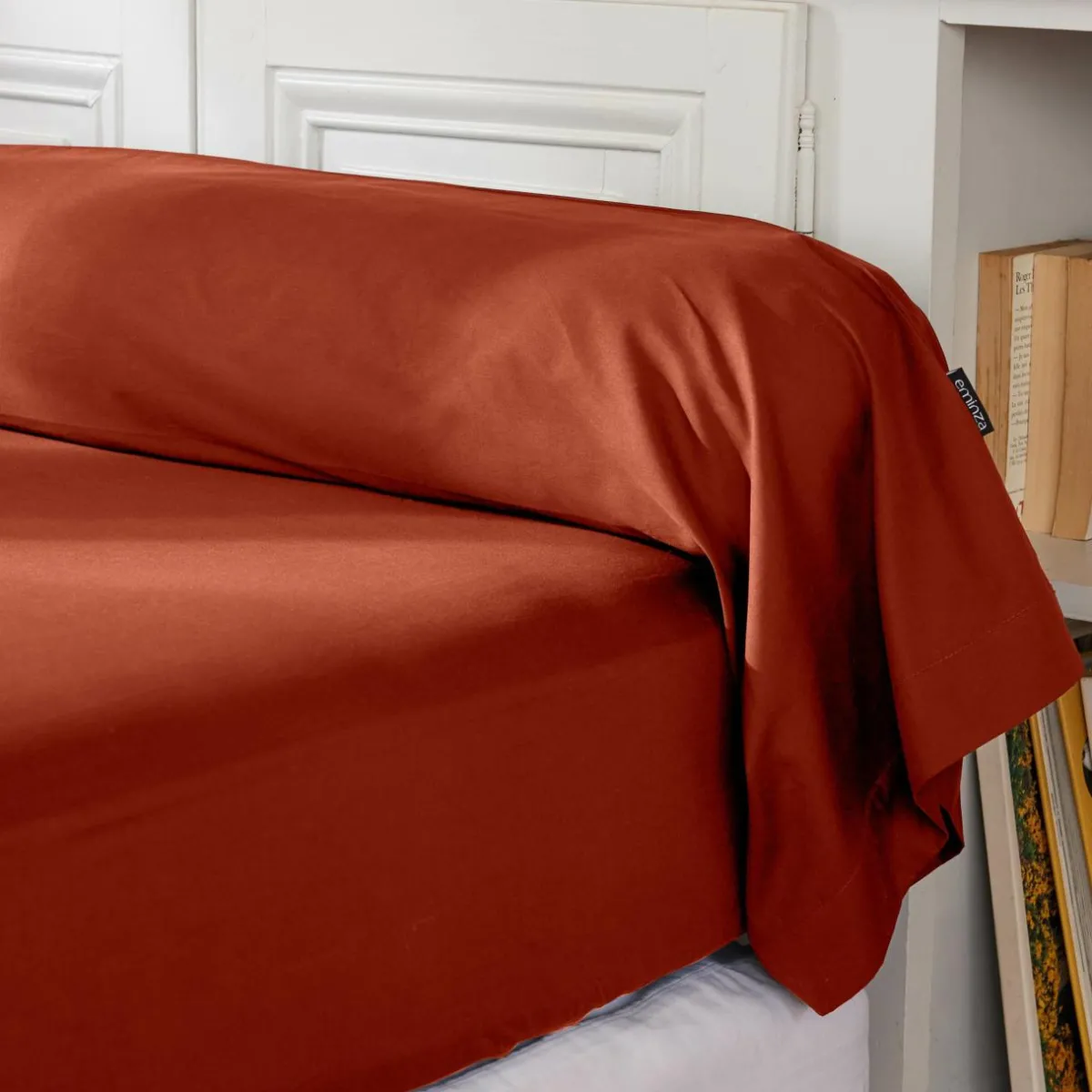 EMINZA Taie de traversin percale de coton (L185 cm) Cali Terracotta Clearance