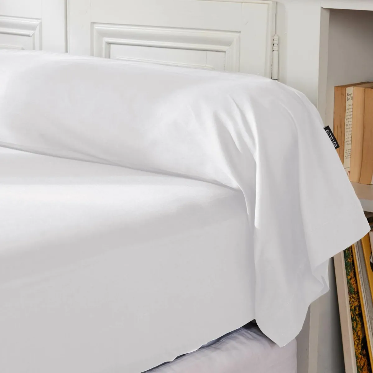 EMINZA Taie de traversin percale de coton (L185 cm) Cali Blanc Best