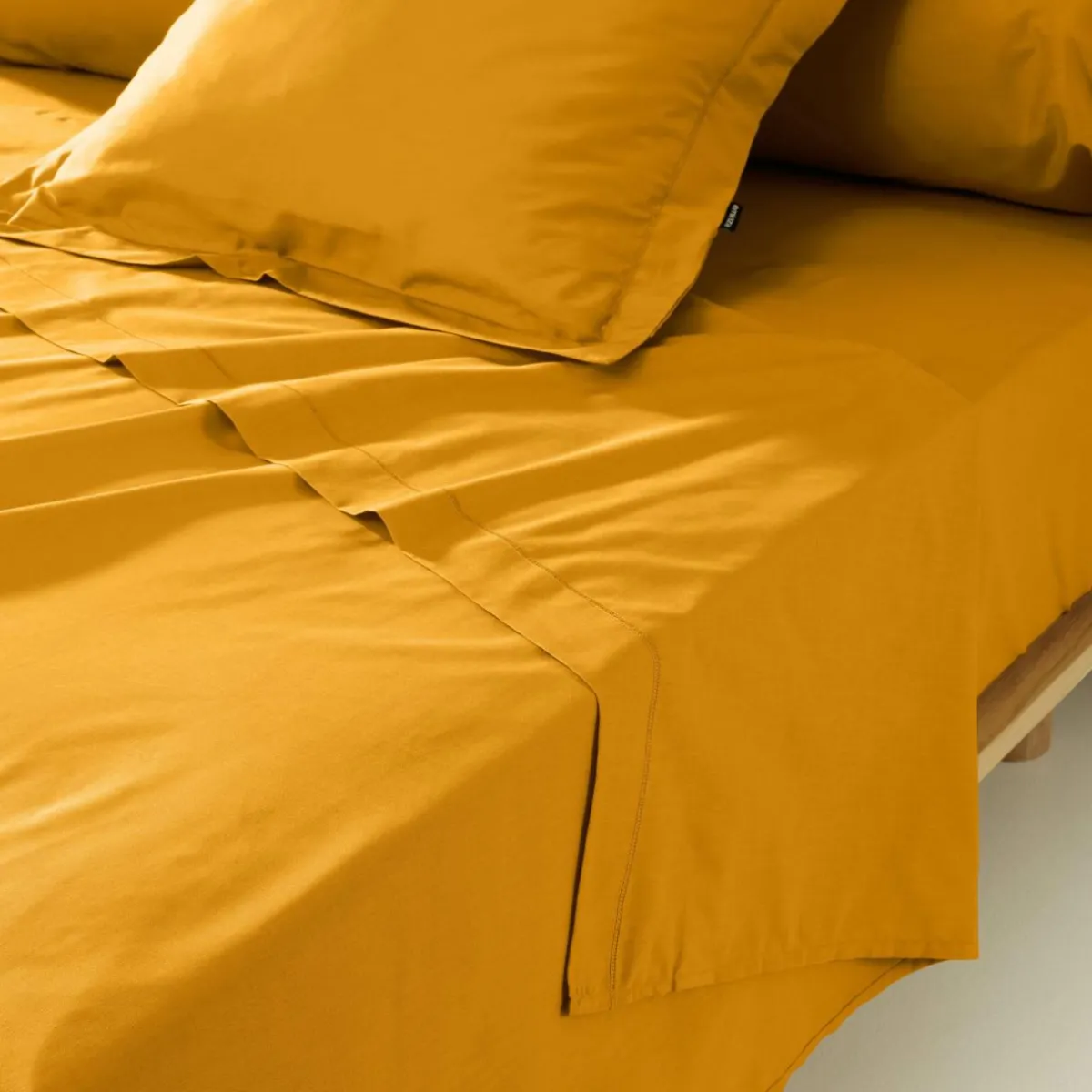 EMINZA Taie de traversin percale de coton (L185 cm) Cali Jaune moutarde Online