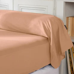 EMINZA Taie de traversin percale de coton (L185 cm) Cali Rose Pêche New