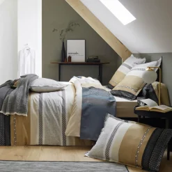 TRADILINGE Taie de traversin percale de coton (L200 cm) Marlow e Gris Sale
