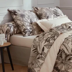 TRADILINGE Taie de traversin percale de coton (L200 cm) Alba e Noir Best