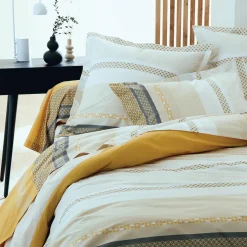 TRADILINGE Taie de traversin percale de coton (L200 cm) Marlow Jaune Clearance