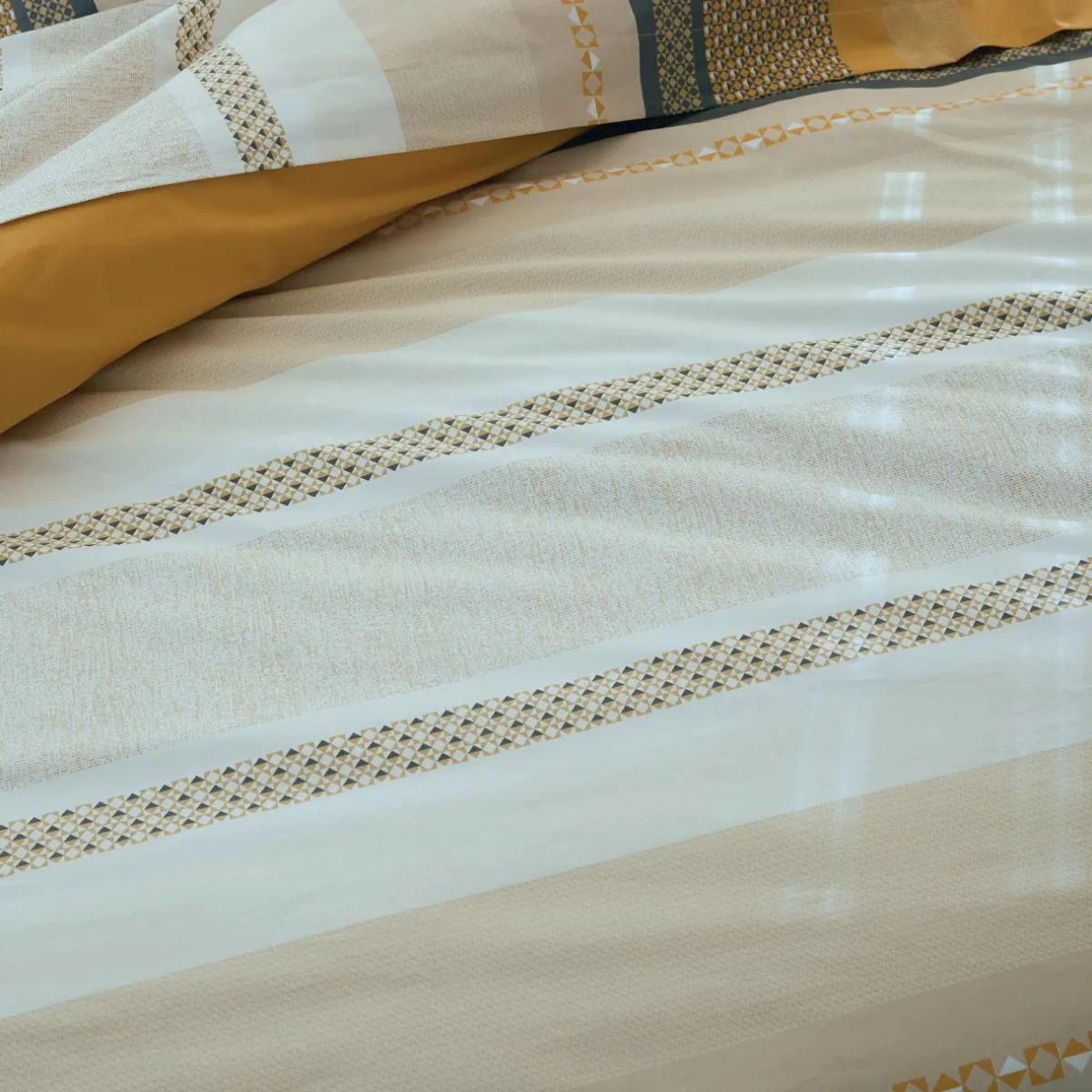 TRADILINGE Taie de traversin percale de coton (L200 cm) Marlow Jaune Clearance