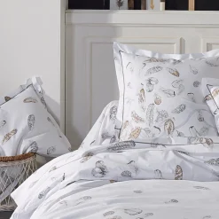 TRADILINGE Taie de traversin percale de coton (L200 cm) Plumes e Gris Best