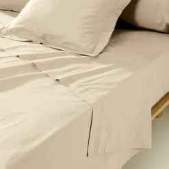 EMINZA Taie de traversin percale de coton (L185 cm) Cali Beige Discount