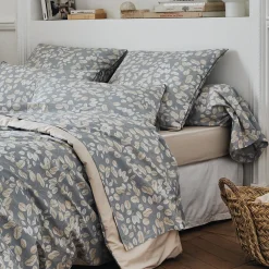 TRADILINGE Taie de traversin percale de coton (L200 cm) Lison e Gris Sale