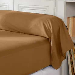 EMINZA Taie de traversin percale de coton (L185 cm) Cali Camel