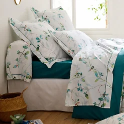TRADILINGE Taie de traversin percale de coton (L200 cm) Flâner Vert émeraude Best