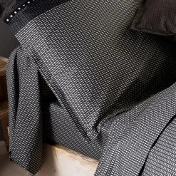 TRADI LINGE Taie de traversin satin de coton (L200 cm) Enzo e Noir Outlet