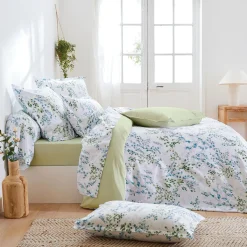 TRADILINGE Taie de traversin satin de coton (L200 cm) Angèle Vert tilleul Outlet