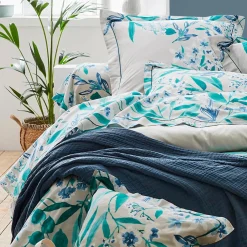 TRADILINGE Taie de traversin satin de coton (L200 cm) Frida Vert émeraude