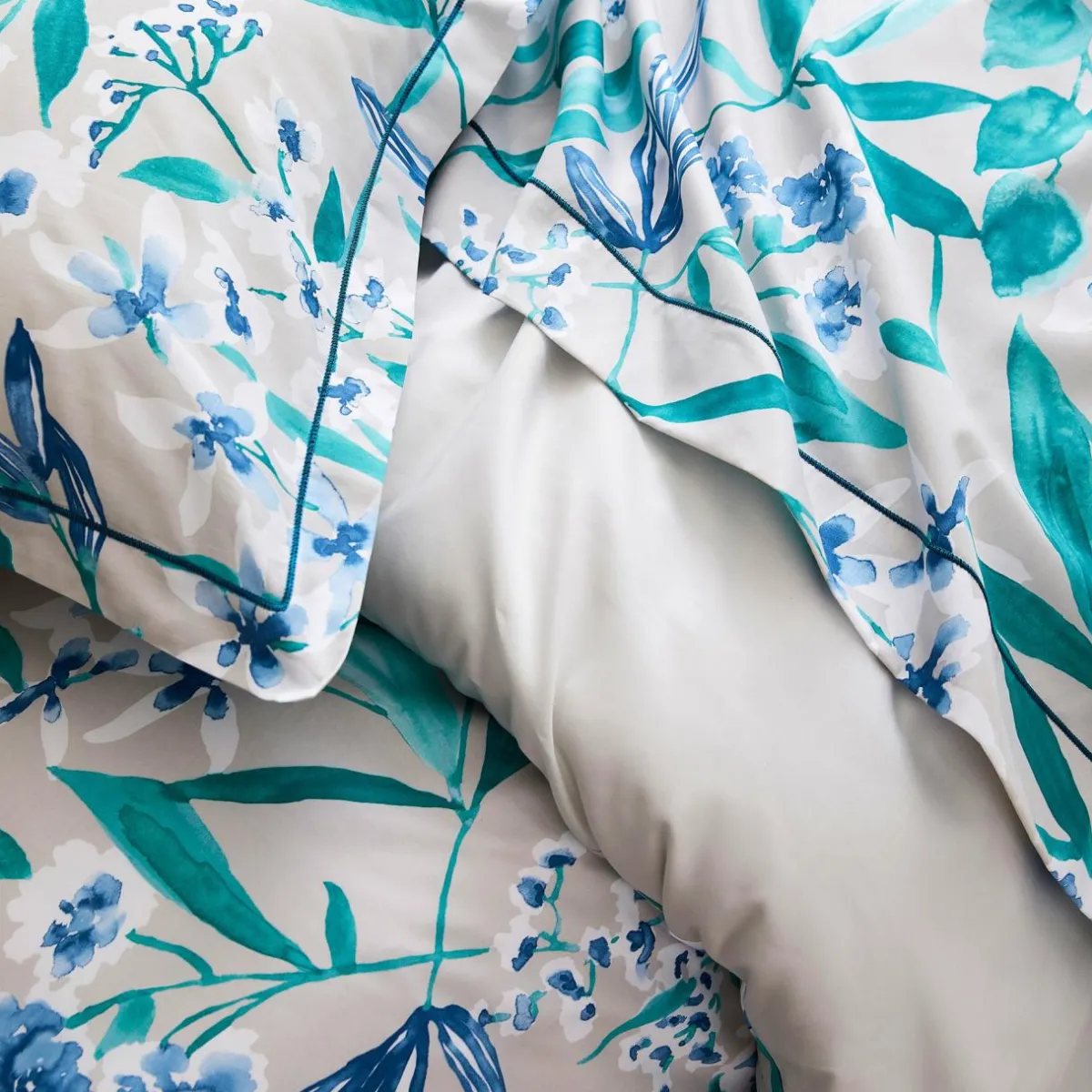 TRADILINGE Taie de traversin satin de coton (L200 cm) Frida Vert émeraude