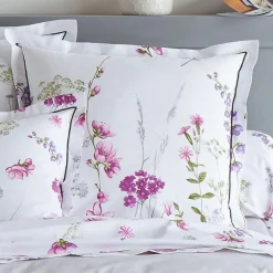 TRADI LINGE Taie d'oreiller carrée coton (65 x 65 cm) Pretty he Blanc Outlet