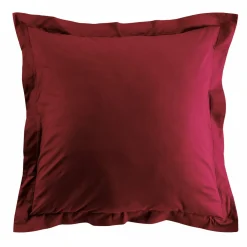 DOUCEUR D'INTERIEUR Taie d'oreiller carrée coton bio (63 x 63 cm) Biolina Bordeaux New