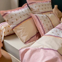 TRADI LINGE Taie d'oreiller carrée coton (65 x 65 cm) Inouk Rose