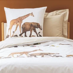 TRADILINGE Taie d'oreiller carrée enfant percale de coton ( 65 x 65 cm) Noé Multicolore Hot