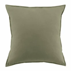 EMINZA Taie d'oreiller carrée flanelle de coton (63 x 63 cm) Théa Vert romarin Online