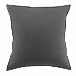 EMINZA Taie d'oreiller carrée flanelle de coton (63 x 63 cm) Théa Gris Anthracite Best