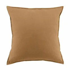 EMINZA Taie d'oreiller carrée flanelle de coton (63 x 63 cm) Théa Camel Clearance
