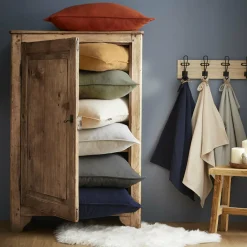 EMINZA Taie d'oreiller carrée flanelle de coton (63 x 63 cm) Théa Gris clair Discount