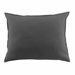 EMINZA Taie d'oreiller carrée flanelle de coton (80 x 80 cm) Nina Gris Anthracite Hot