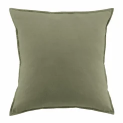 EMINZA Taie d'oreiller carrée flanelle de coton (80 x 80 cm) Nina Vert romarin Discount