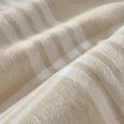 EMINZA Taie d'oreiller carrée flanelle de coton (80 x 80 cm) Nina carreaux Beige Carreau Beige Online