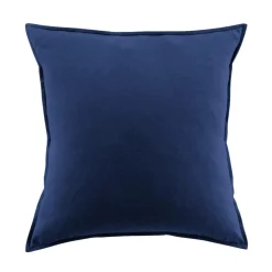 EMINZA Taie d'oreiller carrée flanelle de coton (63 x 63 cm) Nina Bleu nuit Discount