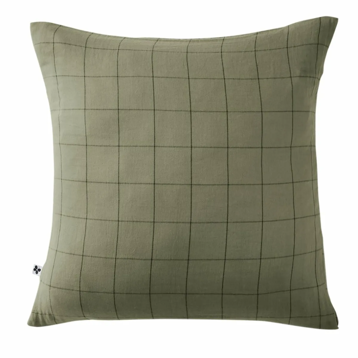 EMINZA Taie d'oreiller carrée gaze de coton (60 x 60 cm) Gaïa Match Vert romarin Discount