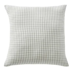 EMINZA Taie d'oreiller carrée gaze de coton (80 x 80 cm) Gaïa Vichy Vert eucalyptus Vichy eucalyptus Outlet