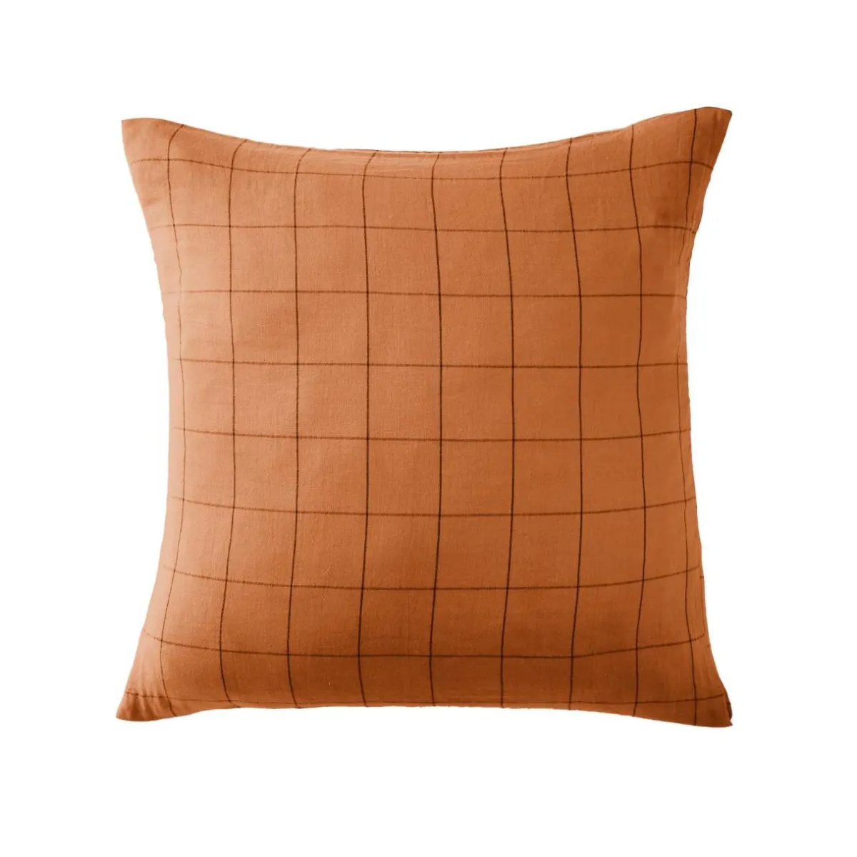 EMINZA Taie d'oreiller carrée gaze de coton (60 x 60 cm) Gaïa Match Abricot Discount