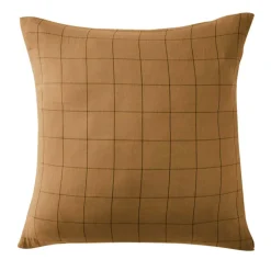EMINZA Taie d'oreiller carrée gaze de coton (60 x 60 cm) Gaïa Match Camel Clearance
