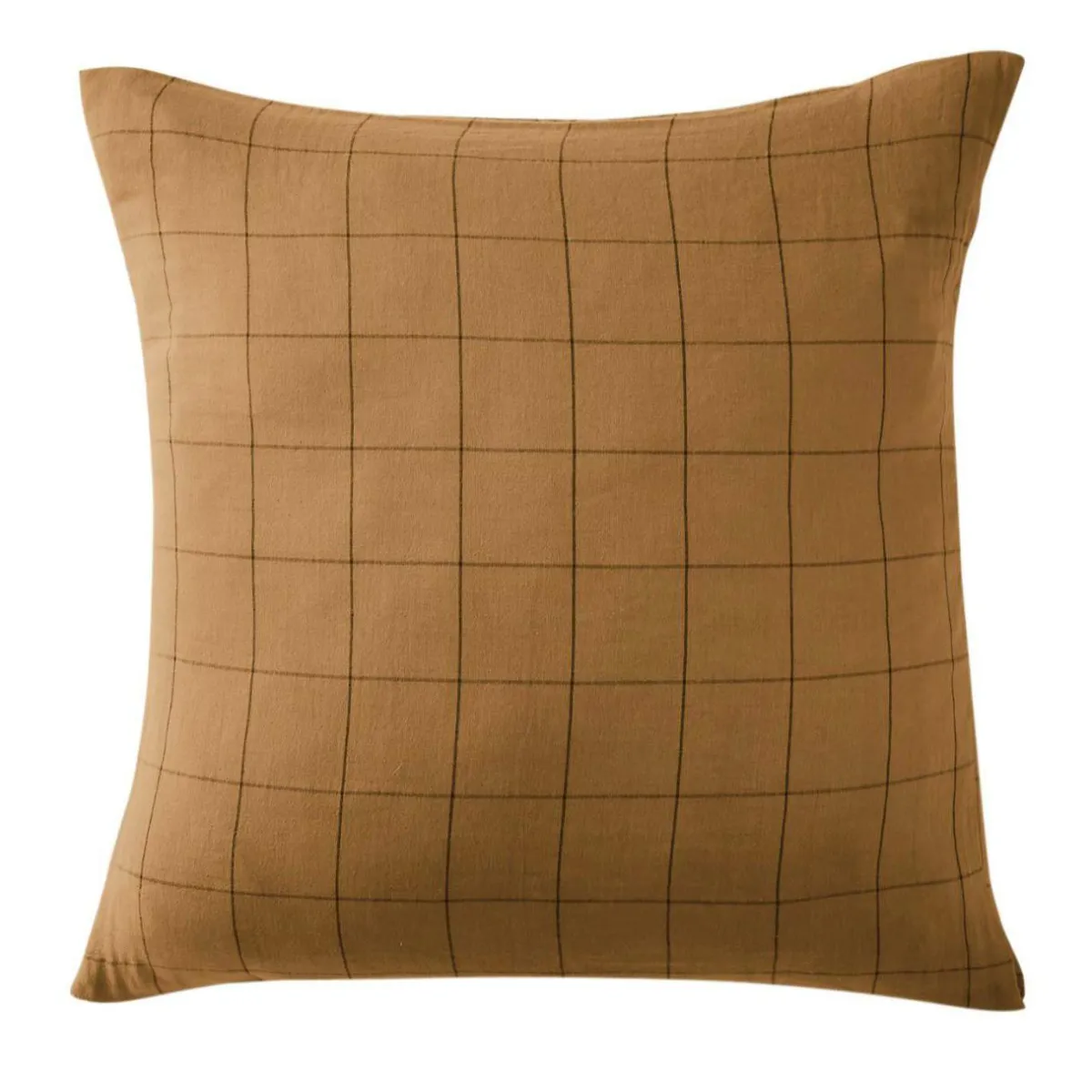 EMINZA Taie d'oreiller carrée gaze de coton (60 x 60 cm) Gaïa Match Camel Clearance