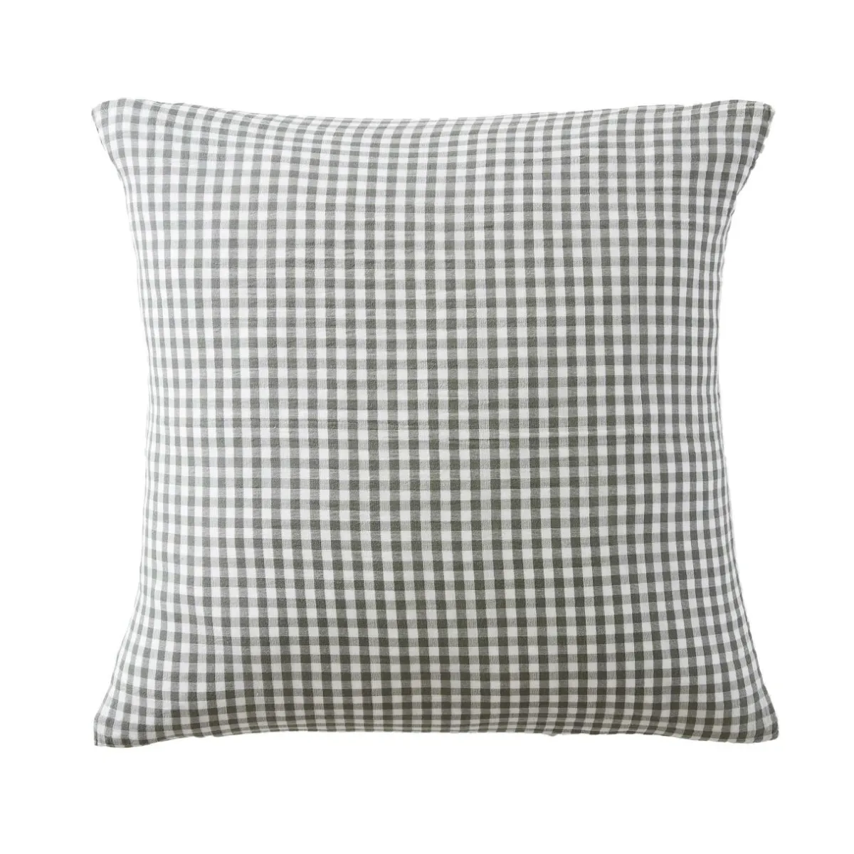 EMINZA Taie d'oreiller carrée gaze de coton (60 x 60 cm) Gaïa vichy Vert romarin Discount