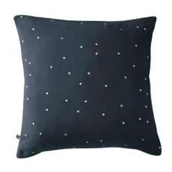 EMINZA Taie d'oreiller carrée gaze de coton (60 x 60 cm) Gaïa Chic Bleu nuit Clearance