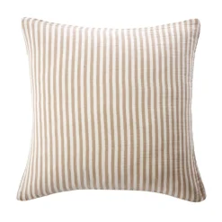 EMINZA Taie d'oreiller Carrée gaze de coton (60 x 60 cm) Gaïa rayures Ficelle Rayure Ficelle New