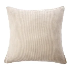 EMINZA Taie d'oreiller Carrée gaze de coton (60 x 60 cm) Gaïa rayures Ficelle Rayure Ficelle New