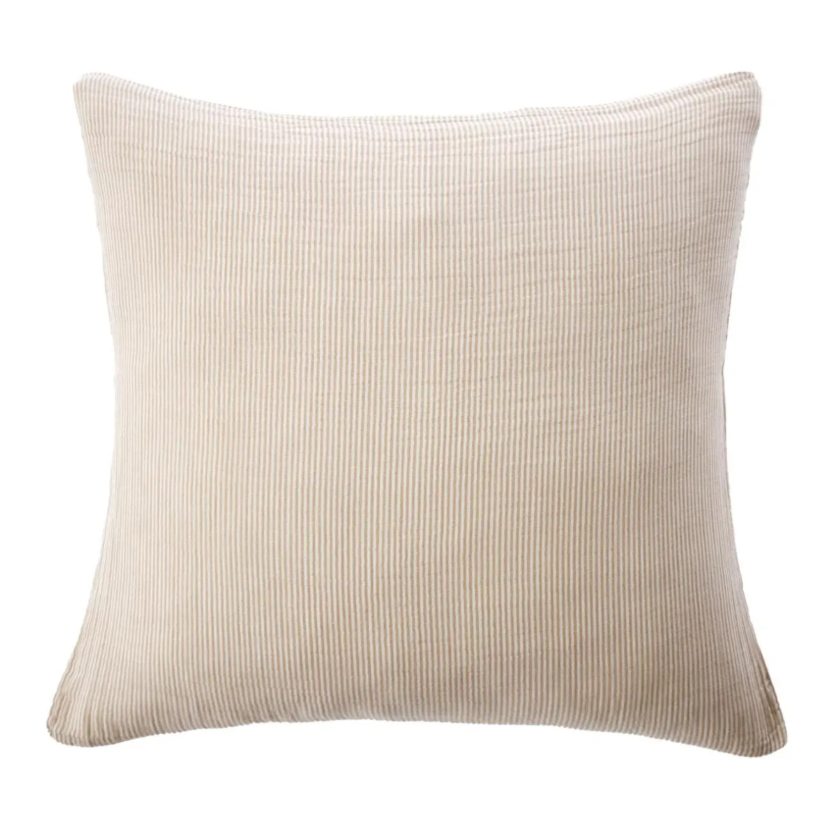 EMINZA Taie d'oreiller Carrée gaze de coton (60 x 60 cm) Gaïa rayures Ficelle Rayure Ficelle New