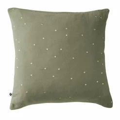 EMINZA Taie d'oreiller carrée gaze de coton (60 x 60 cm) Gaïa Chic Vert romarin Online
